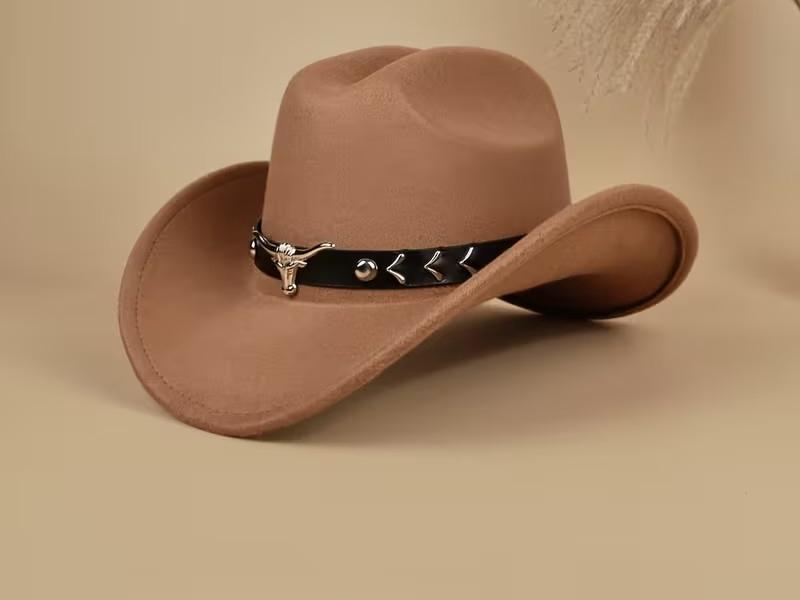 Brede Cowboyhoed Ronde Gesp en Decoratieve Riem (Nieuw), Ophalen of Verzenden, Nieuw, Hoed