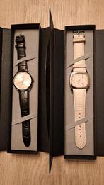 2 montres Rodania à quartz (noir et blanc), Autres marques, Enlèvement ou Envoi, Cuir, Acier