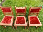 3 chaises Style Henri II - Velours Rouge - XIXe siècle, Antiquités & Art, Enlèvement