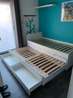 Bed met onderbed en opberg lades - wit - ikea slakt, Ophalen, 85 tot 100 cm, Zo goed als nieuw, Lattenbodem
