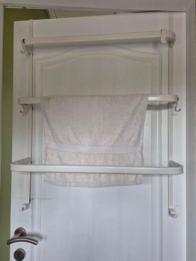 Deurhanddoekhouder met 4 praktische haken (Wit), Ophalen, Gebruikt, Wit, Handdoekenrek