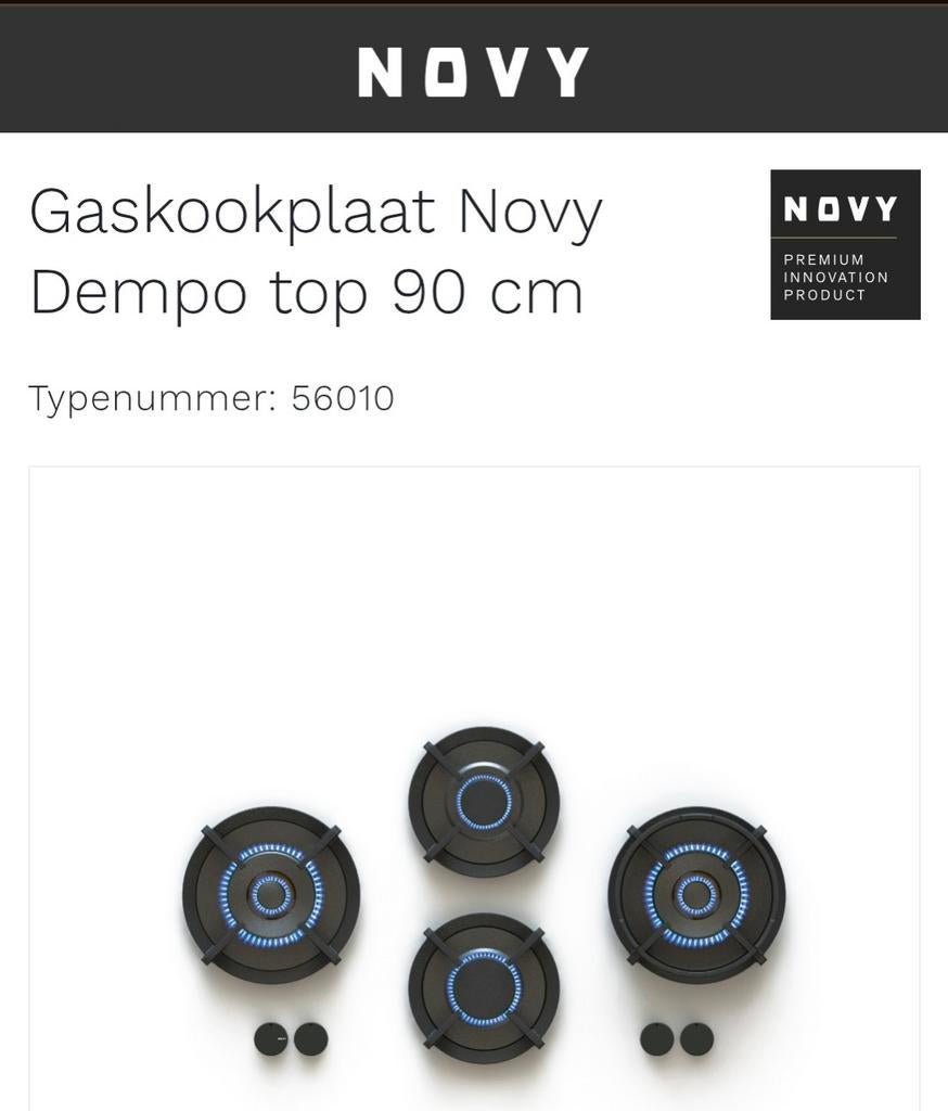 Novy gaskookplaat dempo top 90, Elektronische apparatuur, Kookplaten, Ophalen