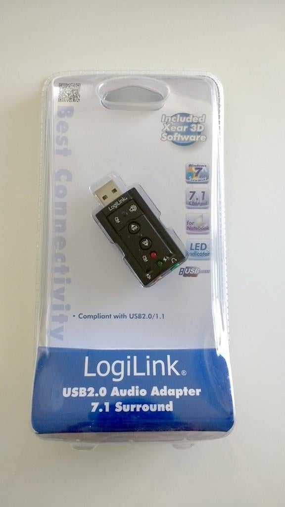 Logilink usb 2.0 audio adapter 7.1 surround (nieuw), Informatique & Logiciels, Cartes son, Enlèvement, Neuf, Externe