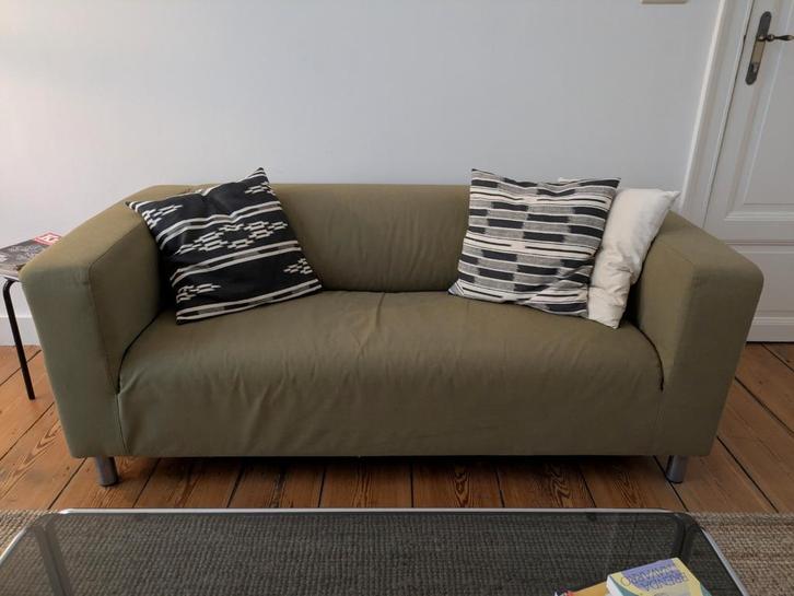 Canapé - deux places - vert, Maison & Meubles, Canapés | Salons, Comme neuf, Banc droit, Deux personnes, 150 à 200 cm, 75 à 100 cm