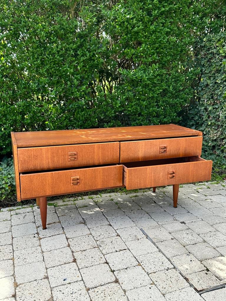 Enfilade scandinave vintage en teck 4  - design années 60, Maison & Meubles, Enlèvement