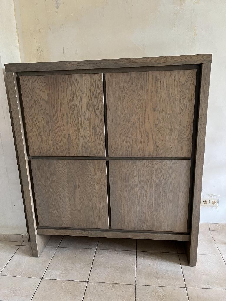 Complete eetkamer - Grijze Eik - Karel Mintjens, Huis en Inrichting, Complete eetkamers, Gebruikt, 4 tot 6 stoelen, Ophalen