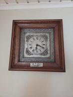 Wandklok tin, eiken lijst., Antiek en Kunst, Ophalen
