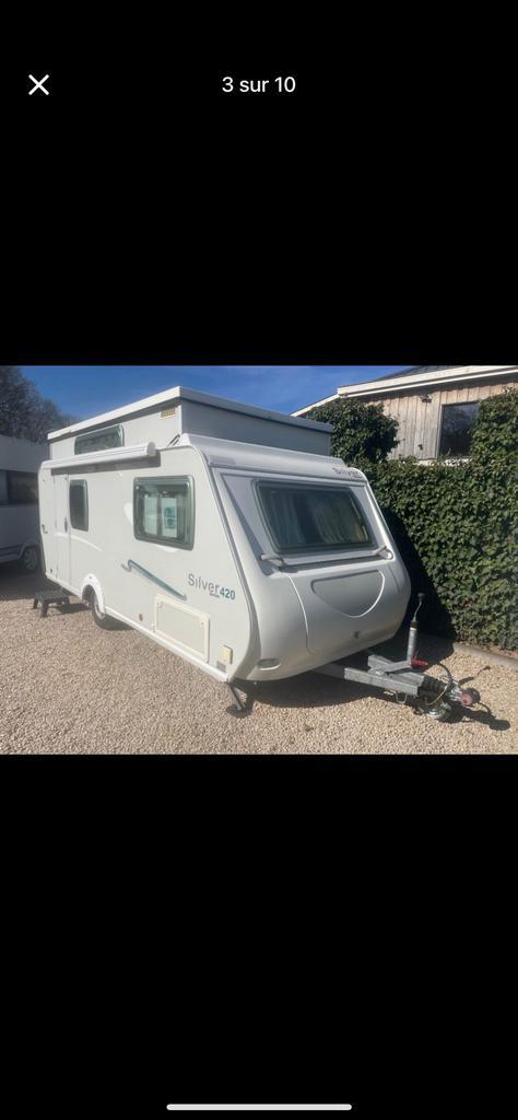Trigano Silver 420 starre vouwcaravan, Caravans en Kamperen, Caravans, Particulier, Trigano, Koelkast, Ophalen