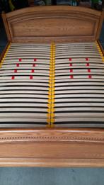 Bed eik 160 B x 200 L met 2 lattenbodems, Enlèvement