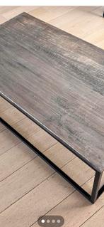 Industriële salontafel – massief hout & zwart metalen frame, Huis en Inrichting, Tafels | Salontafels, Ophalen, Gebruikt