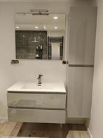 Badkamermeubel - spiegel en kast - grijze kleur, Maison & Meubles, Salle de bain | Meubles de Salle de bain, Enlèvement, Utilisé