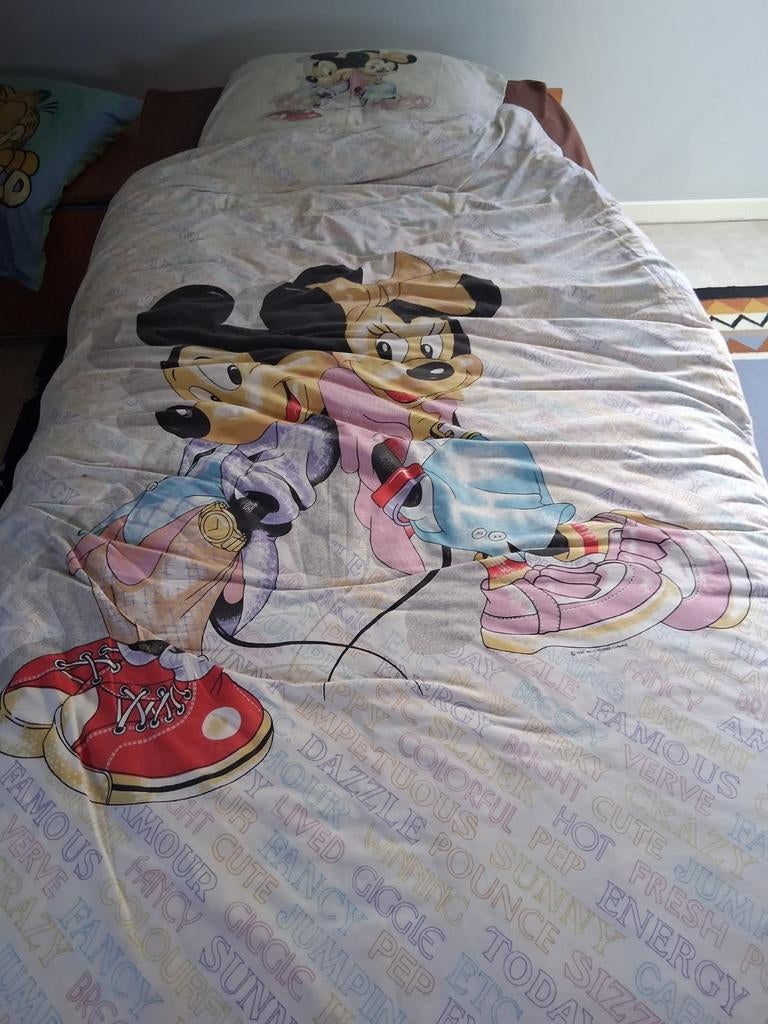 Dekbedovertrek en kussensloop eenpersoonsbed Minnie en Micke, Ophalen of Verzenden, Dekbedovertrek