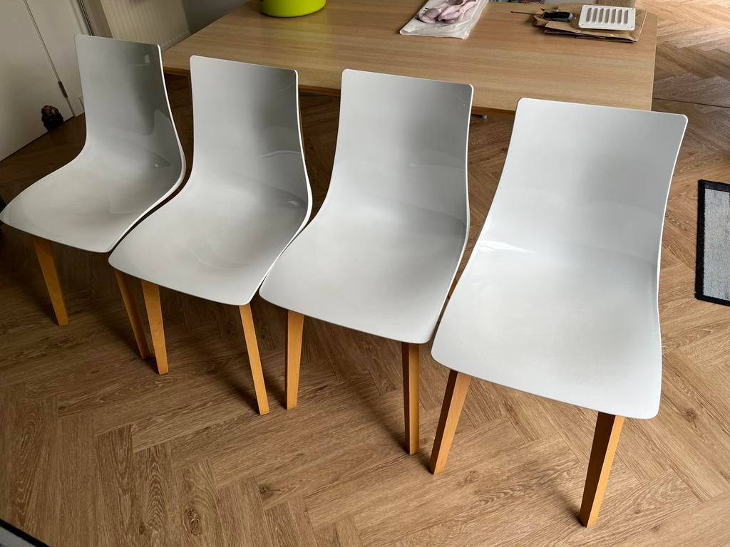 Ensemble de 4 chaises de cuisine/chaises de salle à manger, Maison & Meubles, Enlèvement, Comme neuf, Blanc