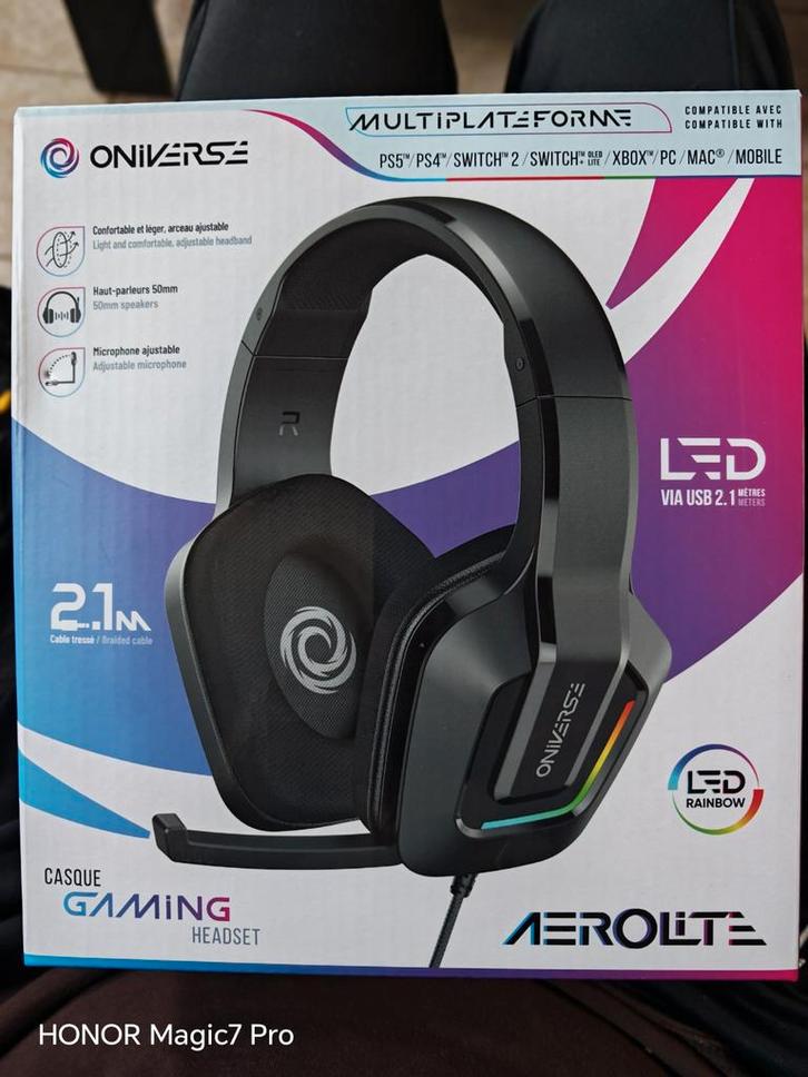 Oniverse ONIHS3-MULTI-BLK, TV, Hi-fi & Vidéo, Casques audio, Supra-aural, Autres marques, Enlèvement ou Envoi