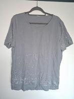 T-shirt gris avec pierres argentées, taille 48, Manches courtes, Comme neuf, Envoi, Taille 46/48 (XL) ou plus grande
