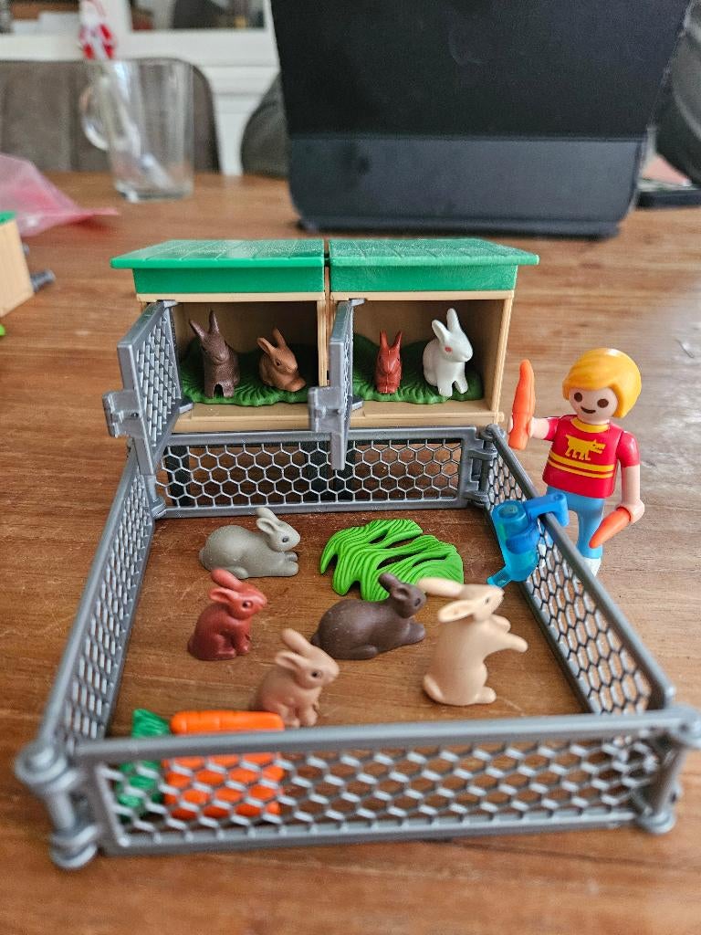 Playmobil Konijnenhok 6140 (2x), Ophalen of Verzenden, Zo goed als nieuw, Complete set