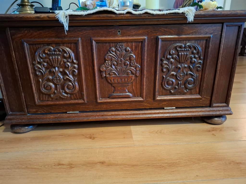 Coffre ancien, Maison & Meubles, Enlèvement, Chêne