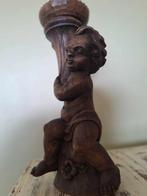 Antieke Houten Engel / Kandelaar – Duitsland (ca 1920), Antiek en Kunst, Ophalen