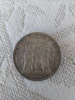 Franse 5 Franc munt uit de 19e eeuw, Postzegels en Munten, Ophalen of Verzenden, Frankrijk, Losse munt, Zilver