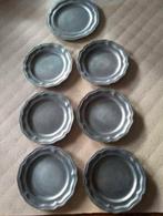 tinnen borden 90 % + onderleggers tin +asbak+kandelaar, Antiek en Kunst, Ophalen of Verzenden