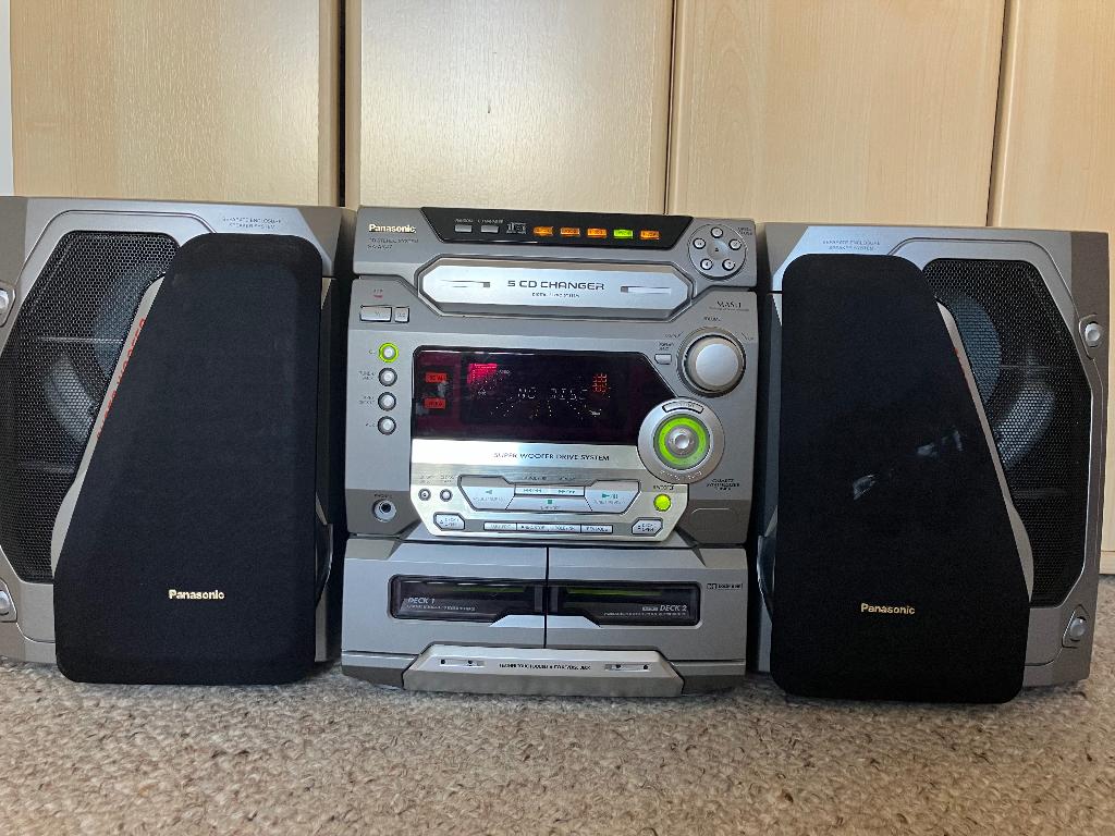 Home stereo - Panasonic 5 CD changer - Subwoofer speakers., Ophalen, Gebruikt, Overige merken, Wisselaar