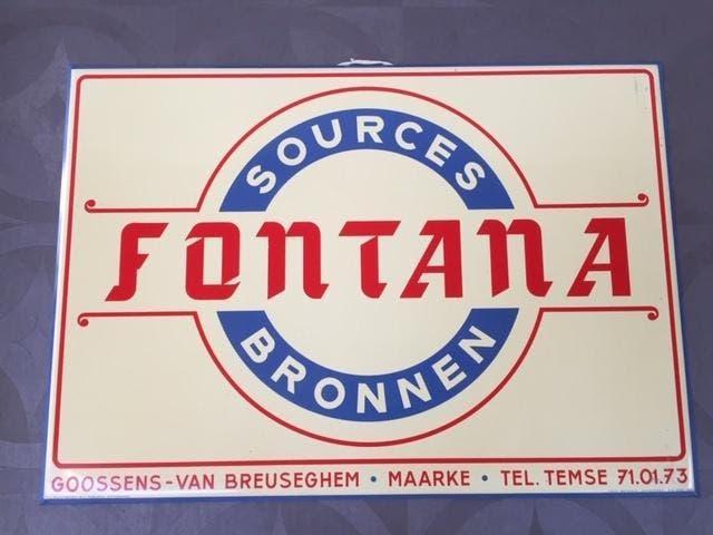 Reclame Fontana bronnen - 1955, Verzamelen, Ophalen, Zo goed als nieuw, Reclamebord