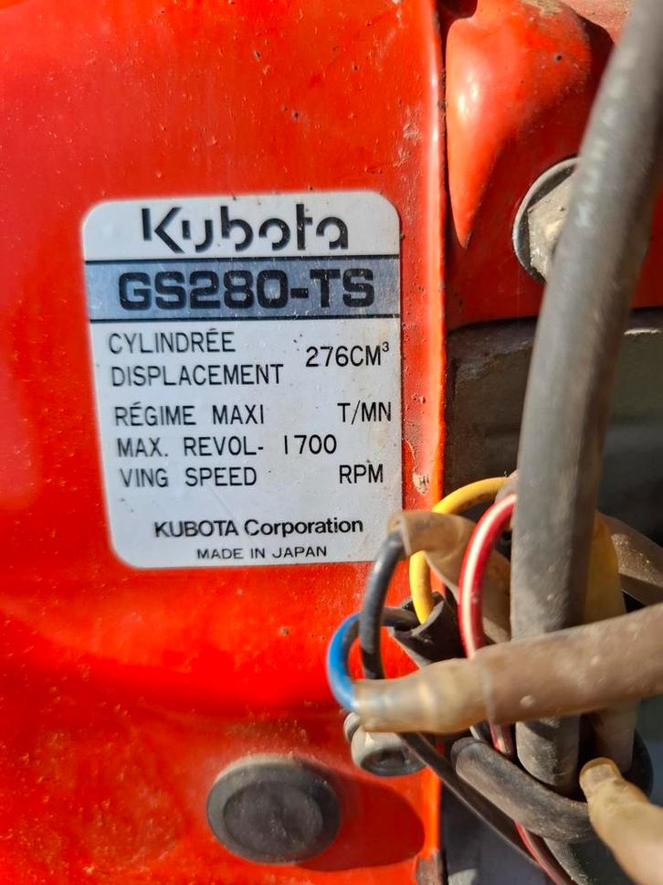 Motor kubota gs280-ts van motoculteur T850., Articles professionnels, Agriculture | Outils, Enlèvement