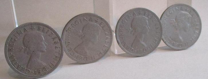 1960-’61-62-'66 -Queen Regina Elizabeth ll-Halve Kroon- GB, Postzegels en Munten, Munten en Bankbiljetten | Verzamelingen, Munten