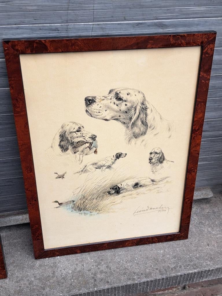 lithographie signe leon danchin, Antiquités & Art, Enlèvement ou Envoi