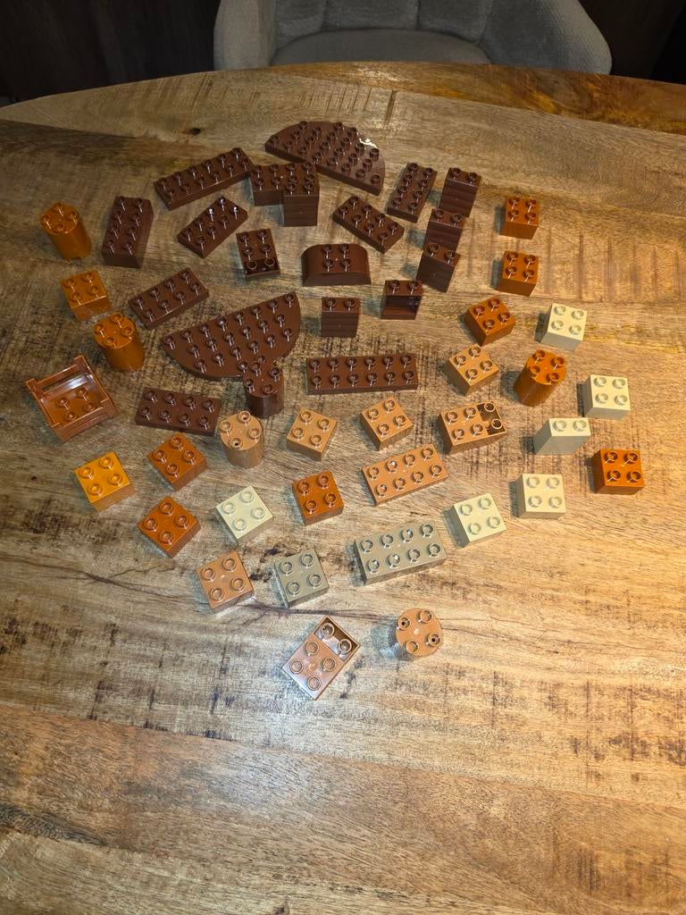 50 bruin tinten blokken lego duplo, Kinderen en Baby's, Ophalen of Verzenden, Duplo