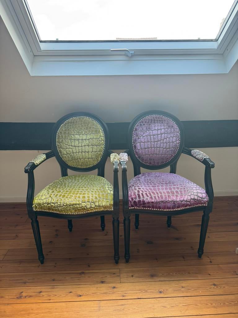 Stoelena in Lodewijk XIV-stijl met custom bekleding., Ophalen