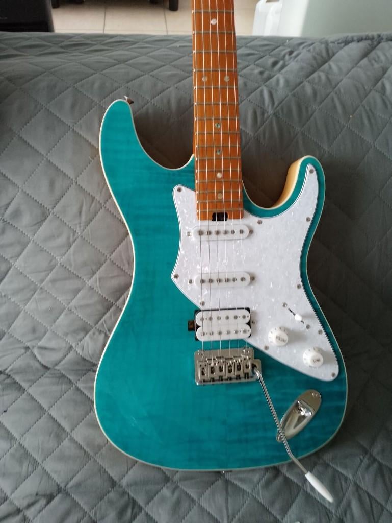 TE KOOP Aria Pro II Hot Rod 714-MK2 Fullerton Blue 200€, Ophalen, Nieuw, Solid body, Overige merken