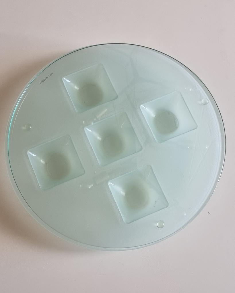 Plateau/dessous de plat en verre trempé à compartiments 35cm, Enlèvement, Utilisé, Autres types
