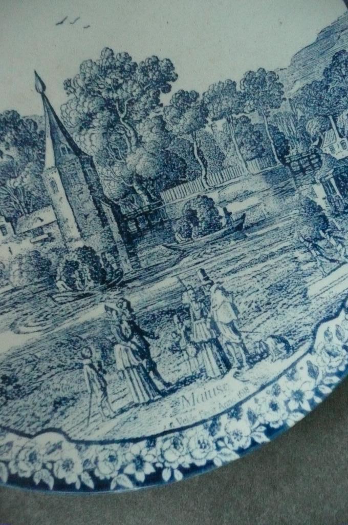 Groot sierbord Delfts blauw (MD52), Antiek en Kunst, Ophalen of Verzenden