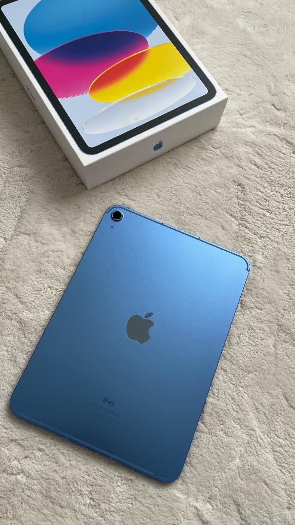 iPad 10e generatie 64GB WiFi + Cellular (SIM) blauw, Informatique & Logiciels, Apple iPad Tablettes, Apple iPad, 11 pouces, Comme neuf
