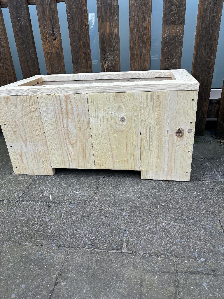Robuuste steigerhouten plantenbak 80x40x40 cm, Tuin en Terras, Bloembakken en Plantenbakken, Nieuw, Ophalen of Verzenden, Rijkevorsel