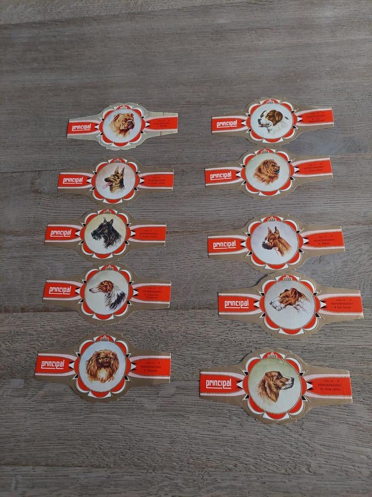 grote sigarenbandjes Principal hondenrassen reeks 10, Ophalen, Sigarenbandjes