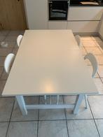 Keukentafel wit 90x150, Huis en Inrichting, Ophalen, Gebruikt, 50 tot 100 cm, Vijf personen of meer