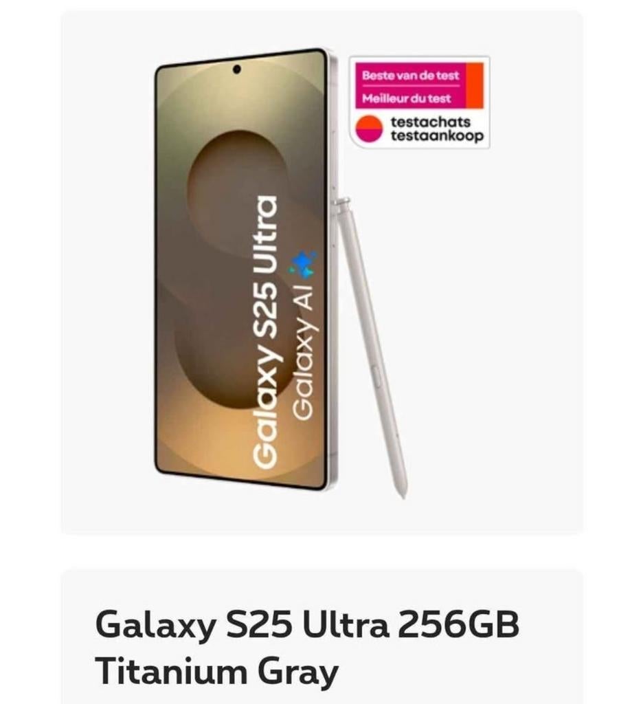 Samsung Galaxy S25 Ultra 256 Go, gris titane, Enlèvement