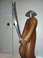 objet d art LE SAMOURAÏ  en pierre et metal tbe 35 cm H, Enlèvement ou Envoi