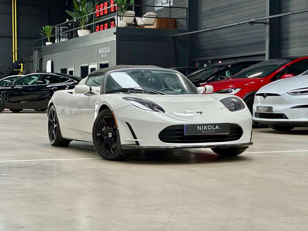 Tesla Roadster V2.5 - HEATED SEATS - 2 DIN SCREEN (bj 2011), Auto's, Achterwielaandrijving, Gebruikt, Zwart, Cabriolet