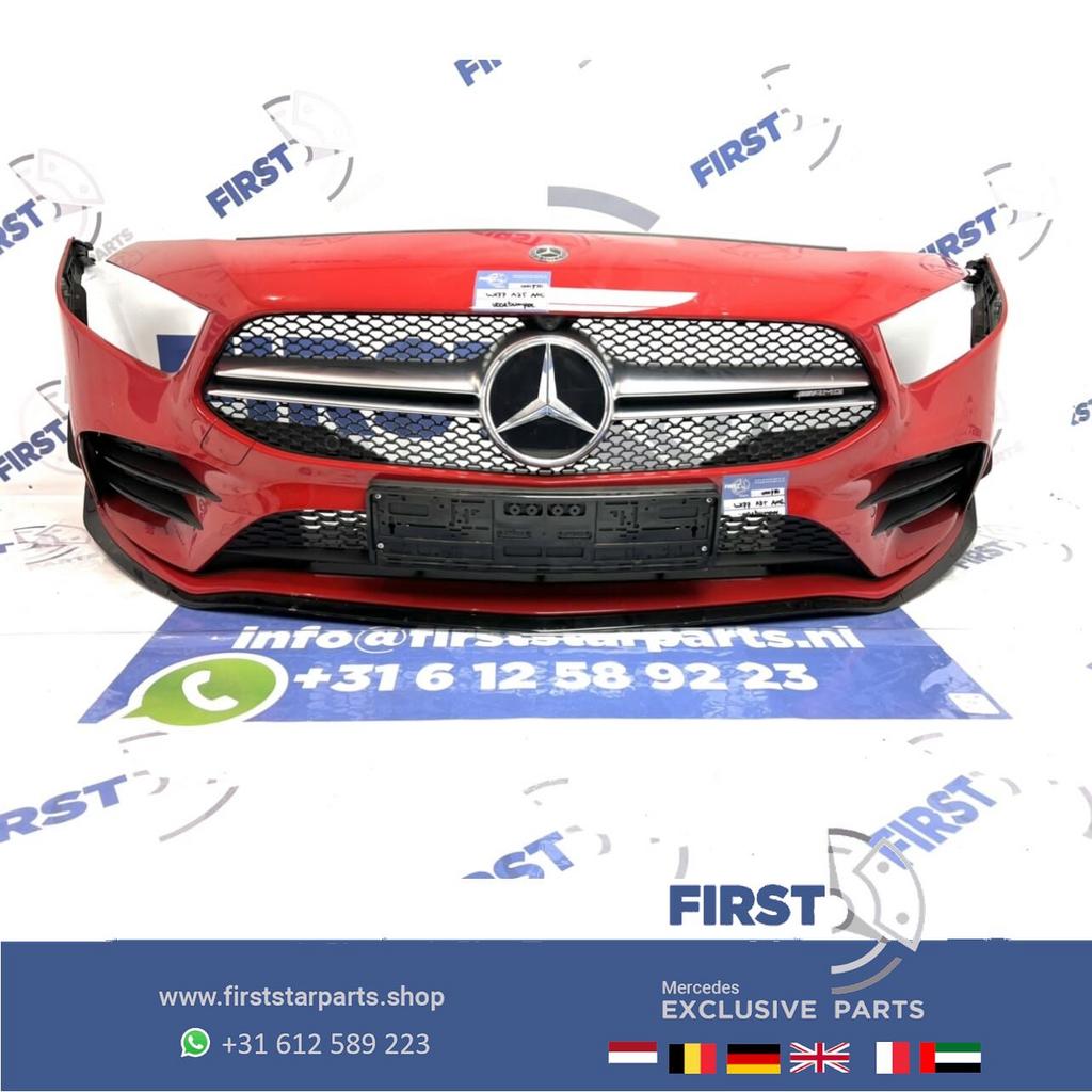 W177 A35 AMG PERFORMANCE VOORBUMPER ROOD COMPLEET AERO PAKKE, Gebruikt, -, Voor, Ophalen of Verzenden