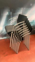 7 Metalen stoel  met hout zit- en ruggedeelte, Vijf, Zes of meer stoelen, Modern, Gebruikt, Metaal