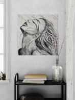 Modern expressief zwart wit schilderij, Ophalen