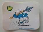 Sticker vintage - Les Schtroumpfs BP - Lancer du javelot, Comme neuf, Bande dessinée ou Dessin animé, Enlèvement ou Envoi