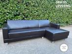 GRATIS LEVERING HEEL BE Montel Bruin Echt Leer Hoekbank