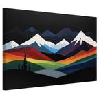 Berglandschap in het donker canvas 60x40cm - 18mm., Antiek en Kunst, Verzenden