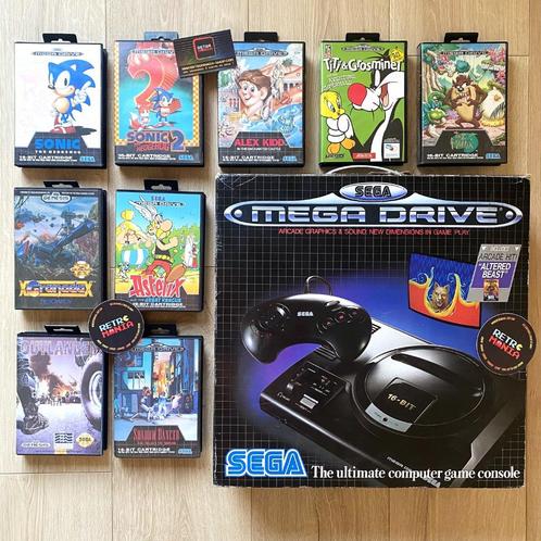 Sega Megadrive console + 9 games Sega Megadrive Console Pack, Games en Spelcomputers, Games | Sega, Zo goed als nieuw, Mega Drive
