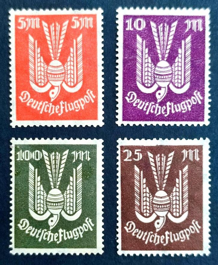 DR:4X Weimar Holztaube Flugpost 1922, Postzegels en Munten, Postzegels | Europa | Duitsland, Overige periodes, Ophalen of Verzenden