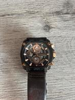 Montre police, Handtassen en Accessoires, Horloges | Heren, Leer, Staal, Polshorloge, Zo goed als nieuw